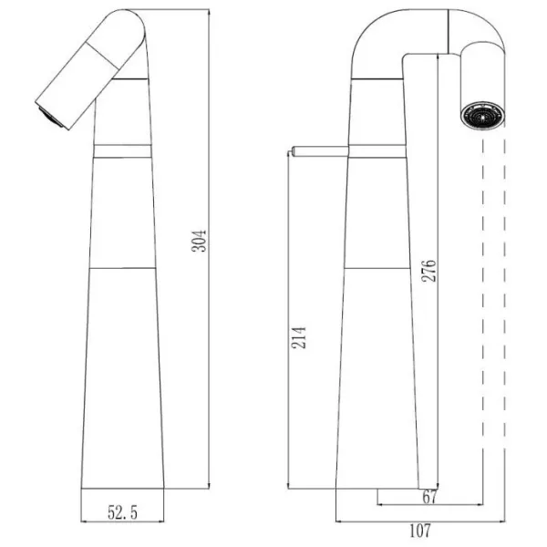 Смеситель для раковины-чаши Haiba HB11813-7, черный матовый