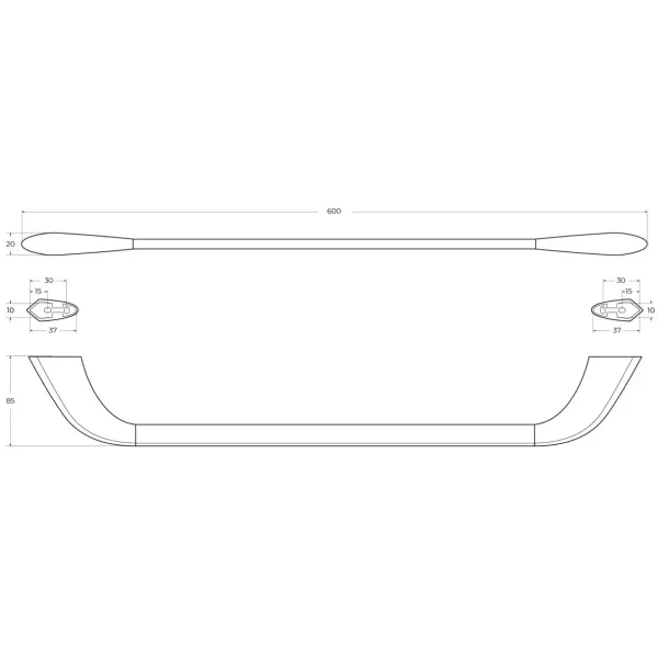Полотенцедержатель Cezares Liner LINER-TH-60-01 60 см, хром