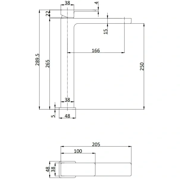 Смеситель для раковины-чаши Aquame Savona AQM6814CR без донного клапана, хром