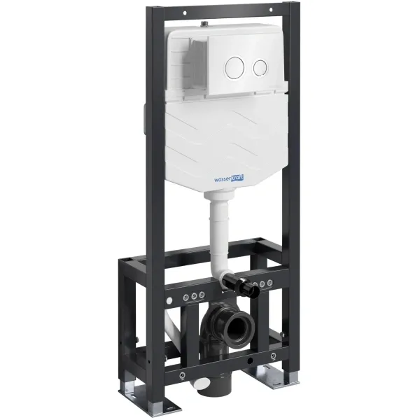 Инсталляция для унитаза WasserKRAFT Dill 61 61TLT.010.ME.WH01 с кнопкой смыва, белый/хром/белый