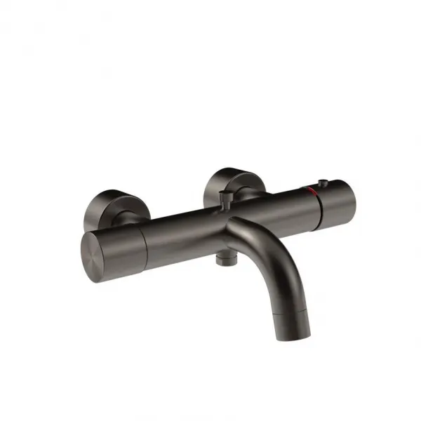 Смеситель для ванны Gessi Habito Unito с термостатом и изливом 70013#707, черный металл брашированный PVD