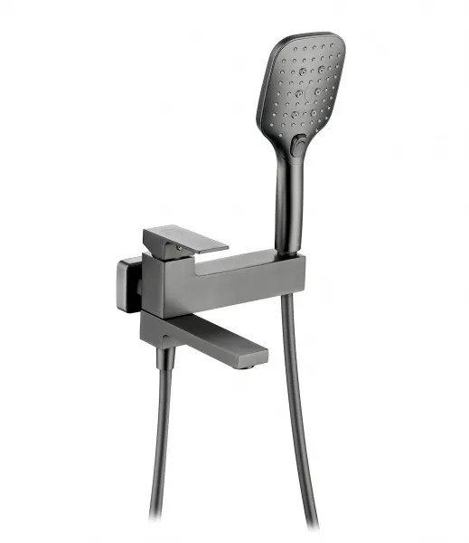 Смеситель для ванны Vieir 393531-G, с коротким изливом, оружейная сталь