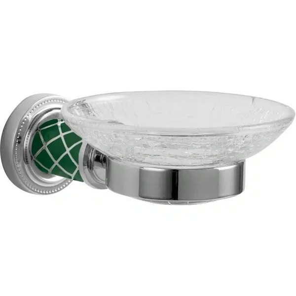Мыльница Boheme Murano 10903-GR-CR настенная, хром/бирюзовый