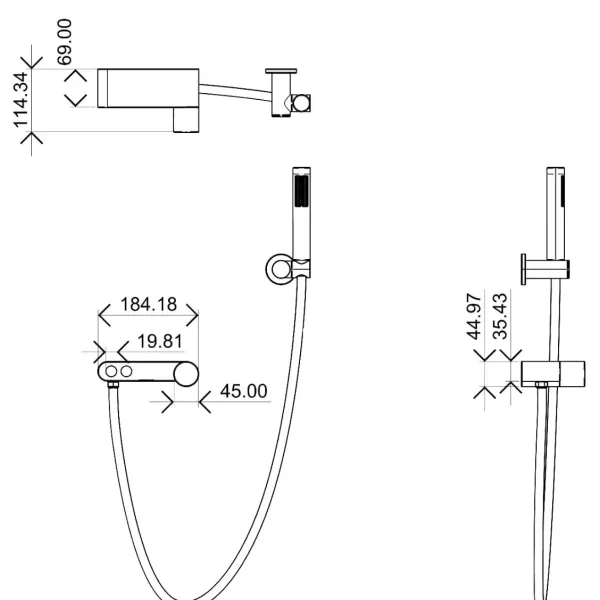 Смеситель для ванны Boheme Stick Touch 123-CRCR.2