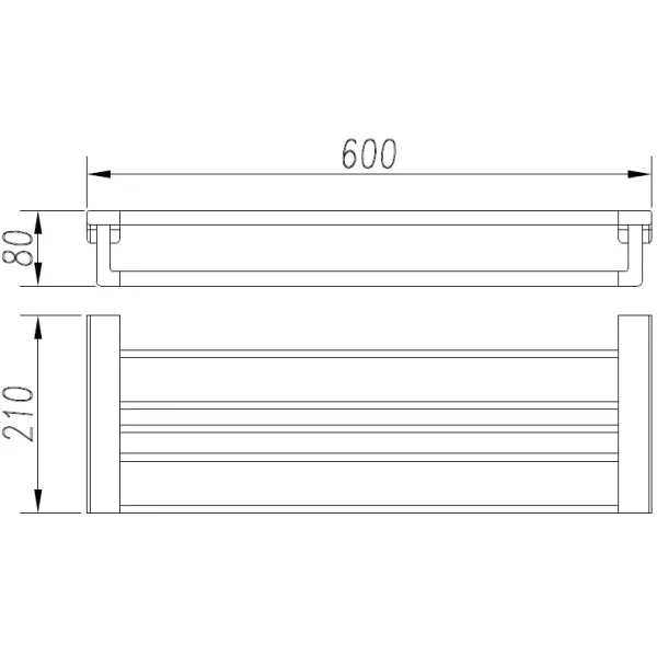 Полка для полотенец Aquame Tivoli AQM7305GM 60 см, оружейная сталь