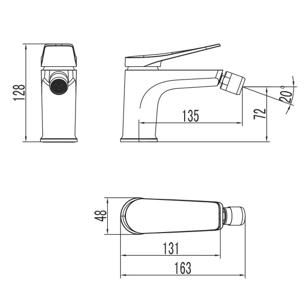 Смеситель для биде с донным клапаном Lemark Bronx LM3708BL