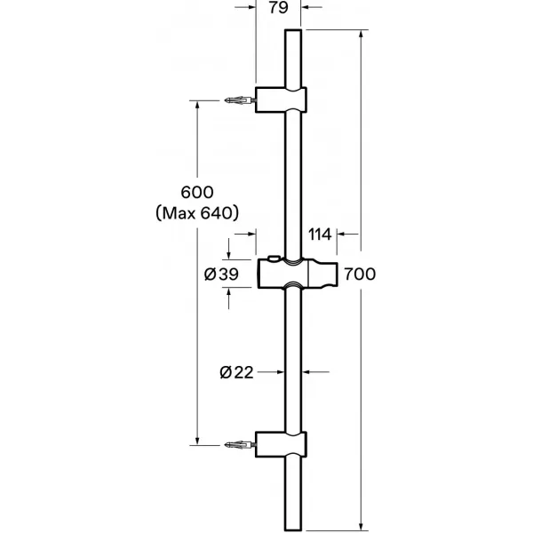 Душевая штанга Santek Лайма WH5B01015N001 70 см, черный матовый