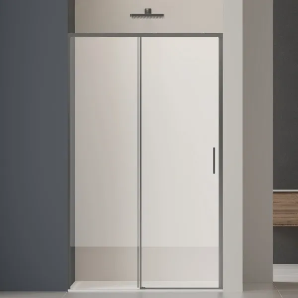 Душевая дверь Vincea Soft 2 VDS-3SO2120CLGM 120 см, профиль вороненая сталь, стекло прозрачное