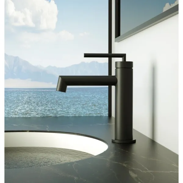 Смеситель для раковины BelBagno Acqua ACQUA-LVM-NERO без донного клапана, черный матовый