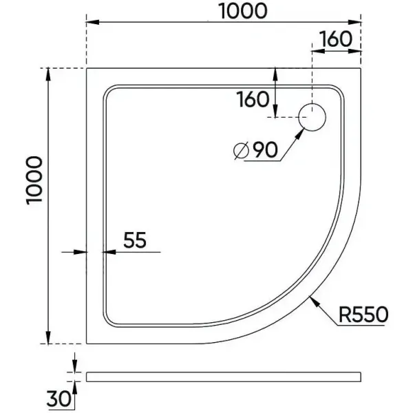 Душевой поддон из литьевого мрамора Veconi Tezeo Stone TZ10-100PL-01-19C3 100x100 см