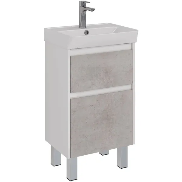 Тумба глянец/бетон Lemark Combi LM03C50T-Beton 47,6 см, белый