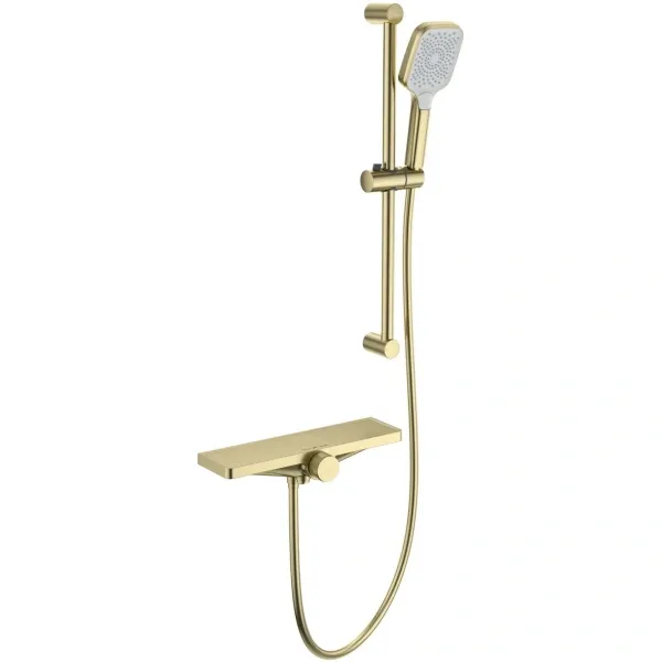 Термостат для ванны Wonzon & Woghand Onix WW-B2551-A-BG с душевым гарнитуром, золотой матовый