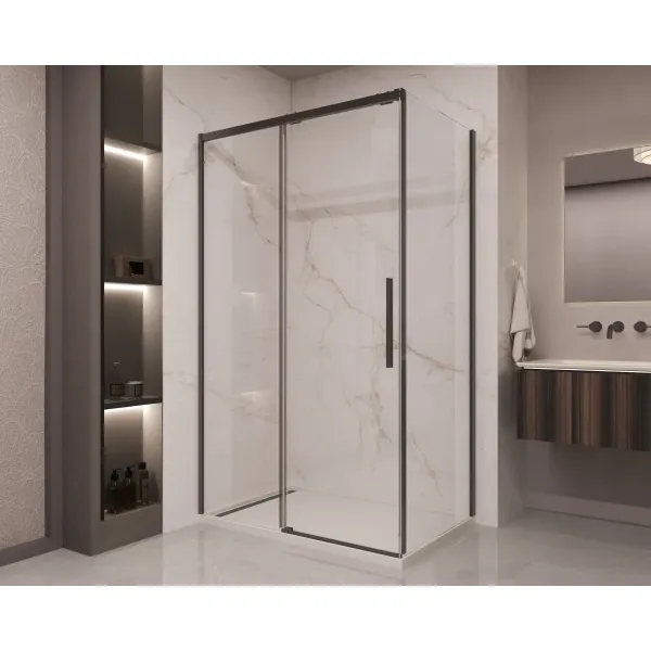 Душевой уголок Vincea Stella VSR-1ST1012CLB 120x100 см, профиль черный матовый, стекло прозрачное