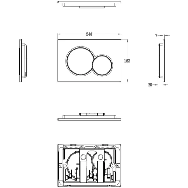 Кнопка смыва Wonzon & Woghand WW-IB232-MW для инсталляции, белый матовый