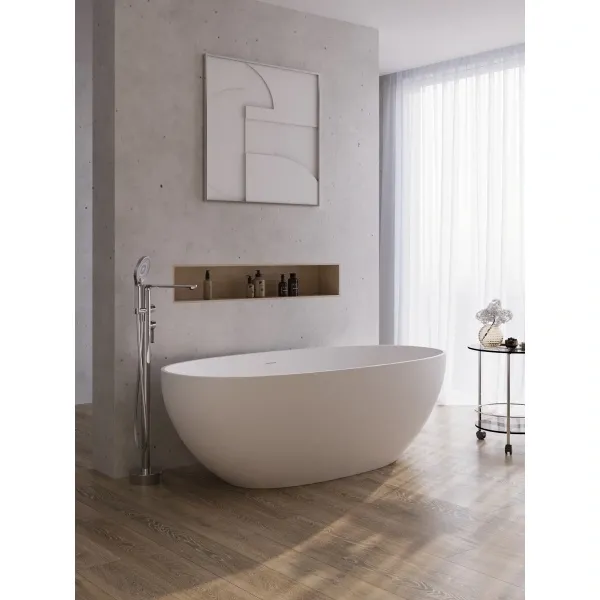 Ванна из литьевого мрамора Cezares Relax Solid Surface CZR-RELAX2.0-170-80-56-SSB 170x80 см, отдельностоящая, белый матовый