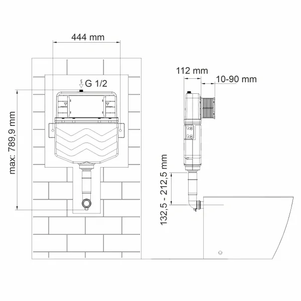 Смывной бачок скрытого монтажа WasserKRAFT Aller 10 10TLT.031.ME.BN01