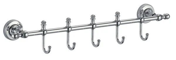 Планка с крючками Ganzer 31075, 5 крючков, хром