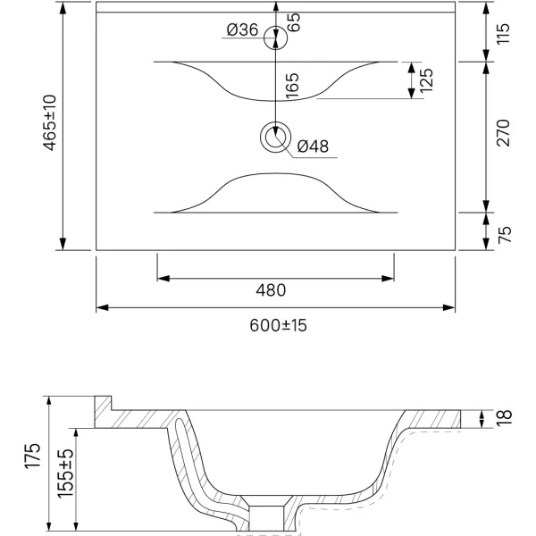 Раковина Iddis Optima Home 0136000i28 60x46,5 см, накладная, белый