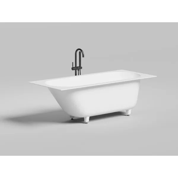 Ванна из литьевого мрамора Salini S-Sense Ornella Kit 102411G 170x75 см, белый глянец