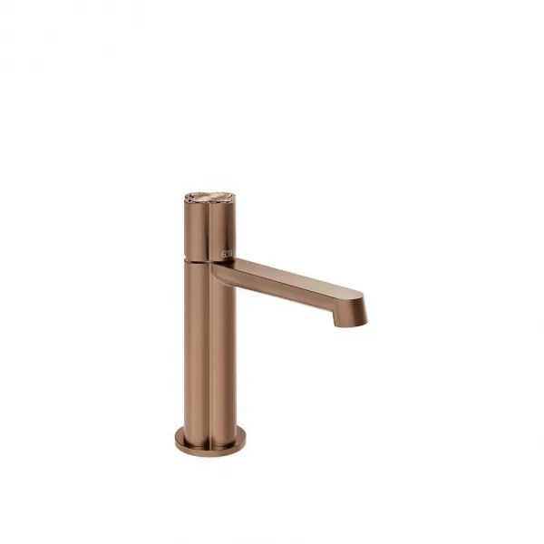 Смеситель для раковины Gessi Ludovica однорычажный, с донным клапаном, с декором на вентиле 76251#708, медь брашированная PVD