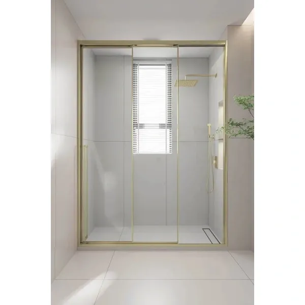 Душевая дверь Veconi Premium Prato PR3/R-160-01-G-C4 160 см R, профиль золотой матовый, стекло прозрачное