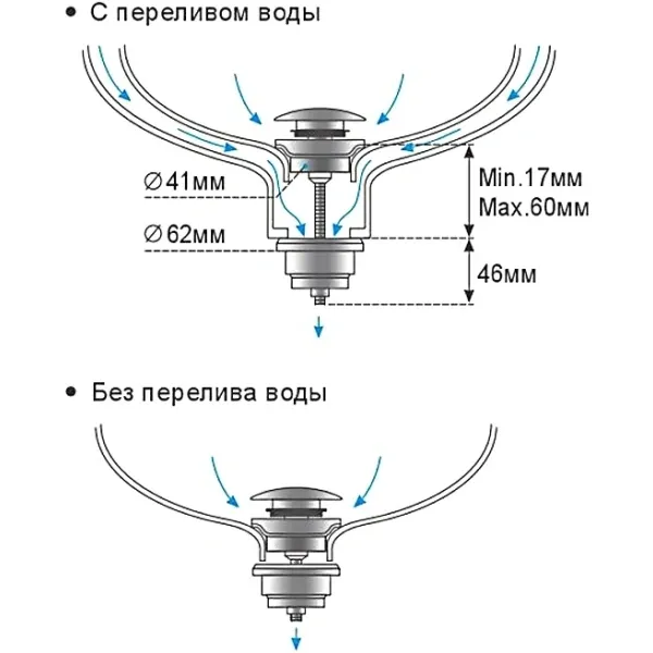 Донный клапан для раковины Frap F62-6 универсальный, белый матовый