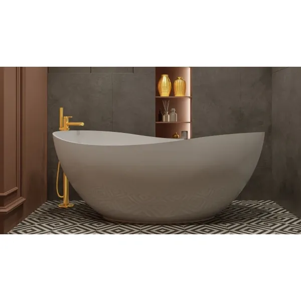 Ванна из литьевого мрамора WhiteCross Ruby 0202.165075.100 165x75 см, отдельностоящая, белый глянец