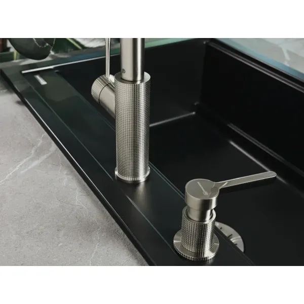 Смеситель для кухни Omoikiri Asakawa-S BN 4994581 с подключением к фильтру, выдвижным изливом, нержавеющая сталь